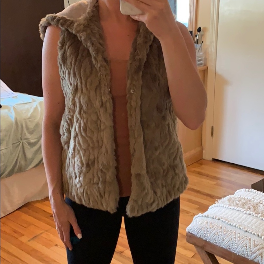 Express Faux Fur Hooded Vest